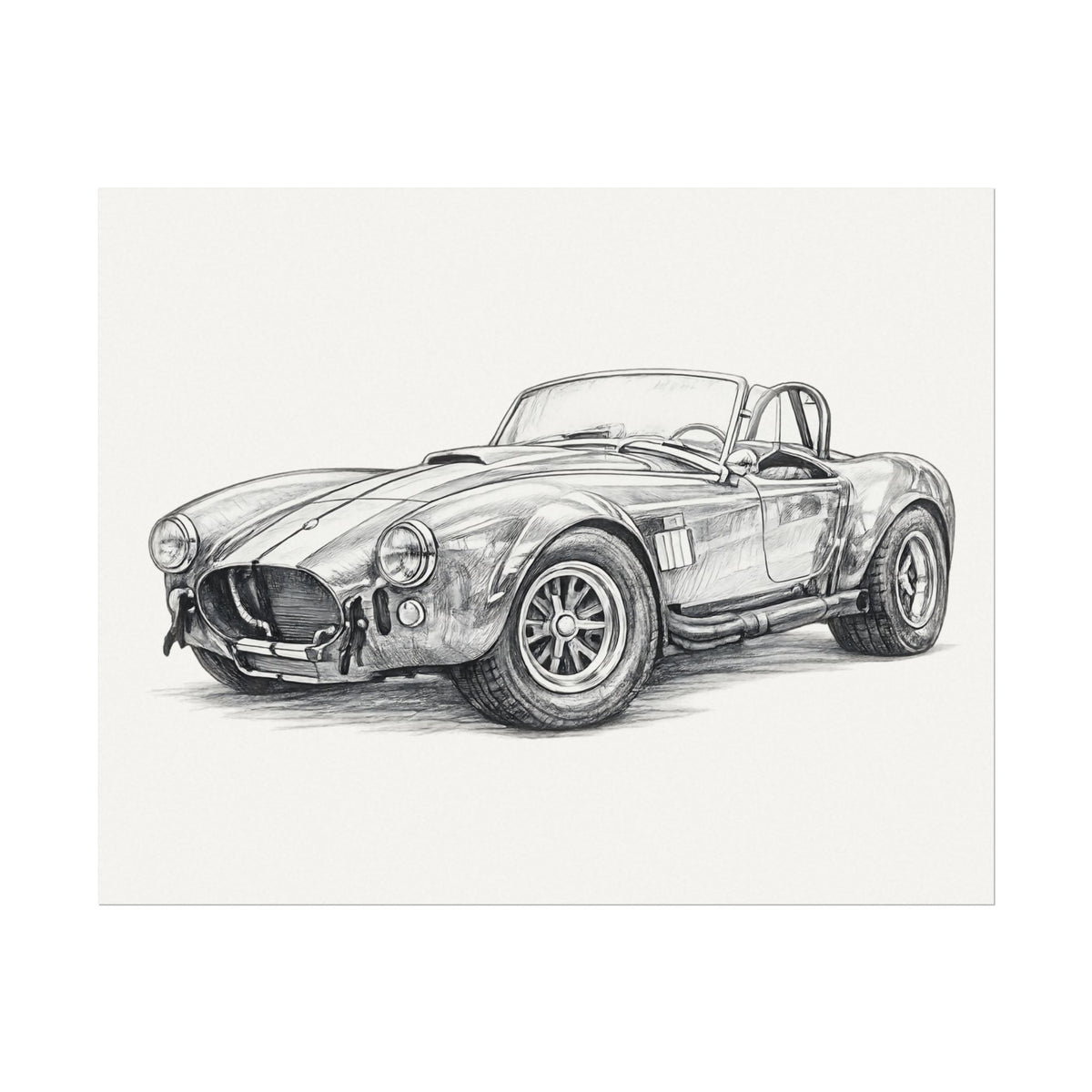 Vintage Sports Car Poster — 1966 Cobra: The Chrome‑Backed Bullet