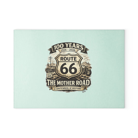 Route 66 Glass Cutting Board — 100 Years ‘The Mother Road’ Centennial Kitchen Board