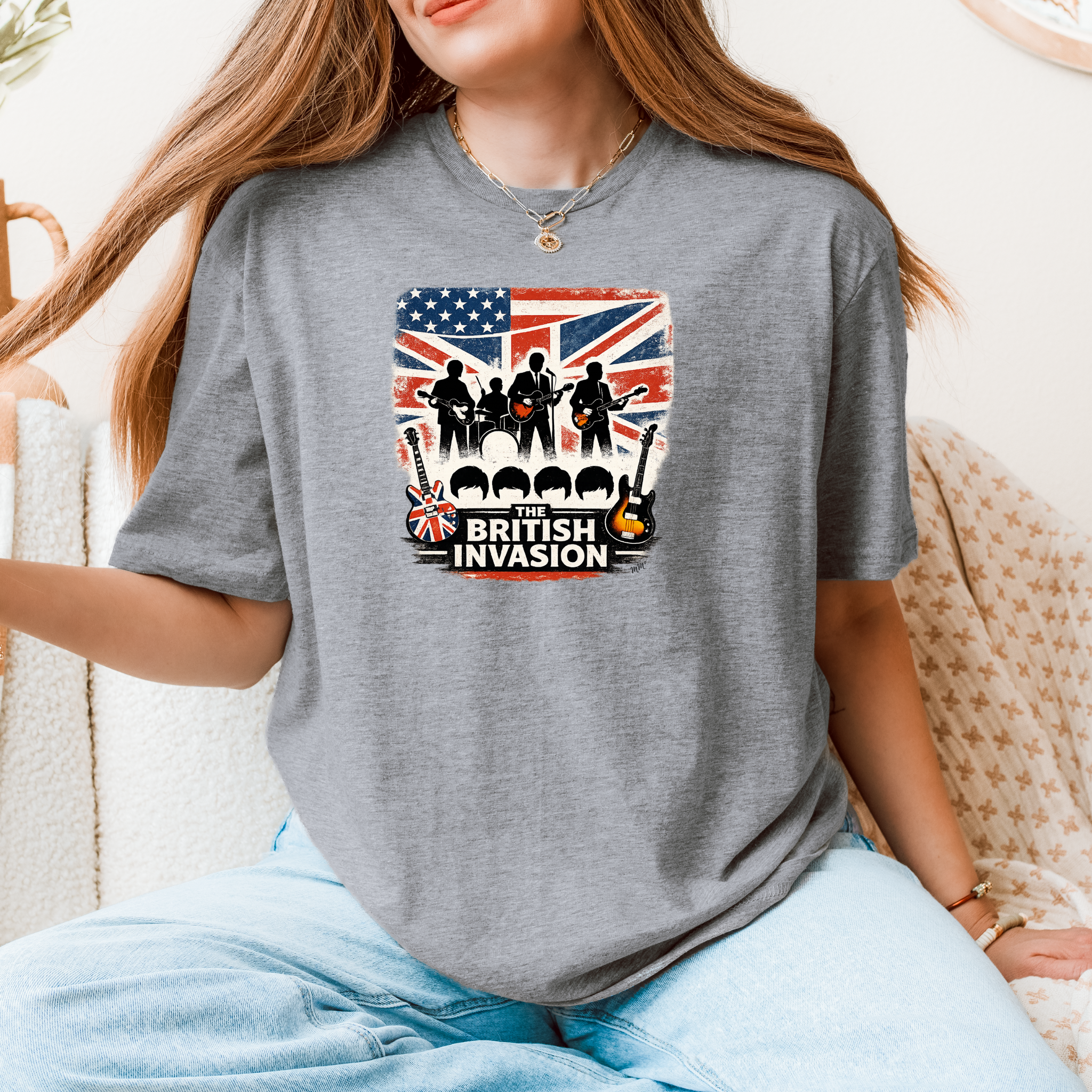 British Invasion T-Shirt – Retro UK/USA Rock Band Graphic