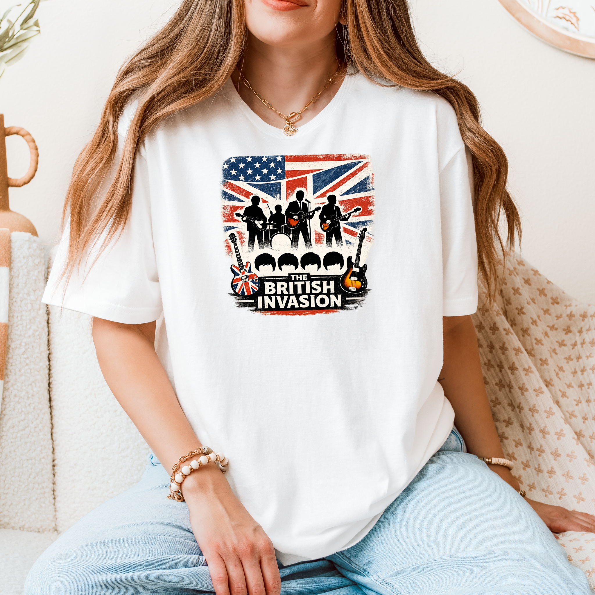 British Invasion T-Shirt – Retro UK/USA Rock Band Graphic