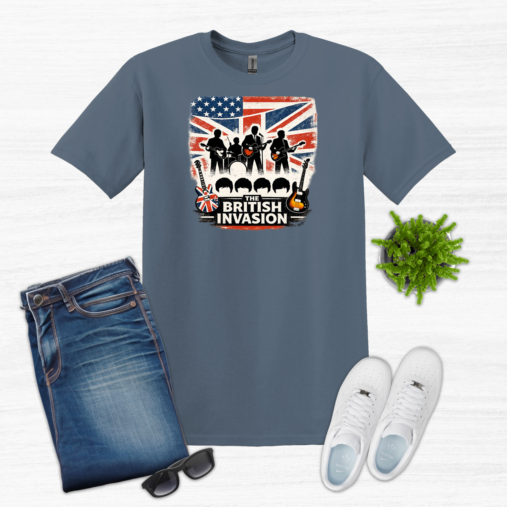 British Invasion T-Shirt – Retro UK/USA Rock Band Graphic