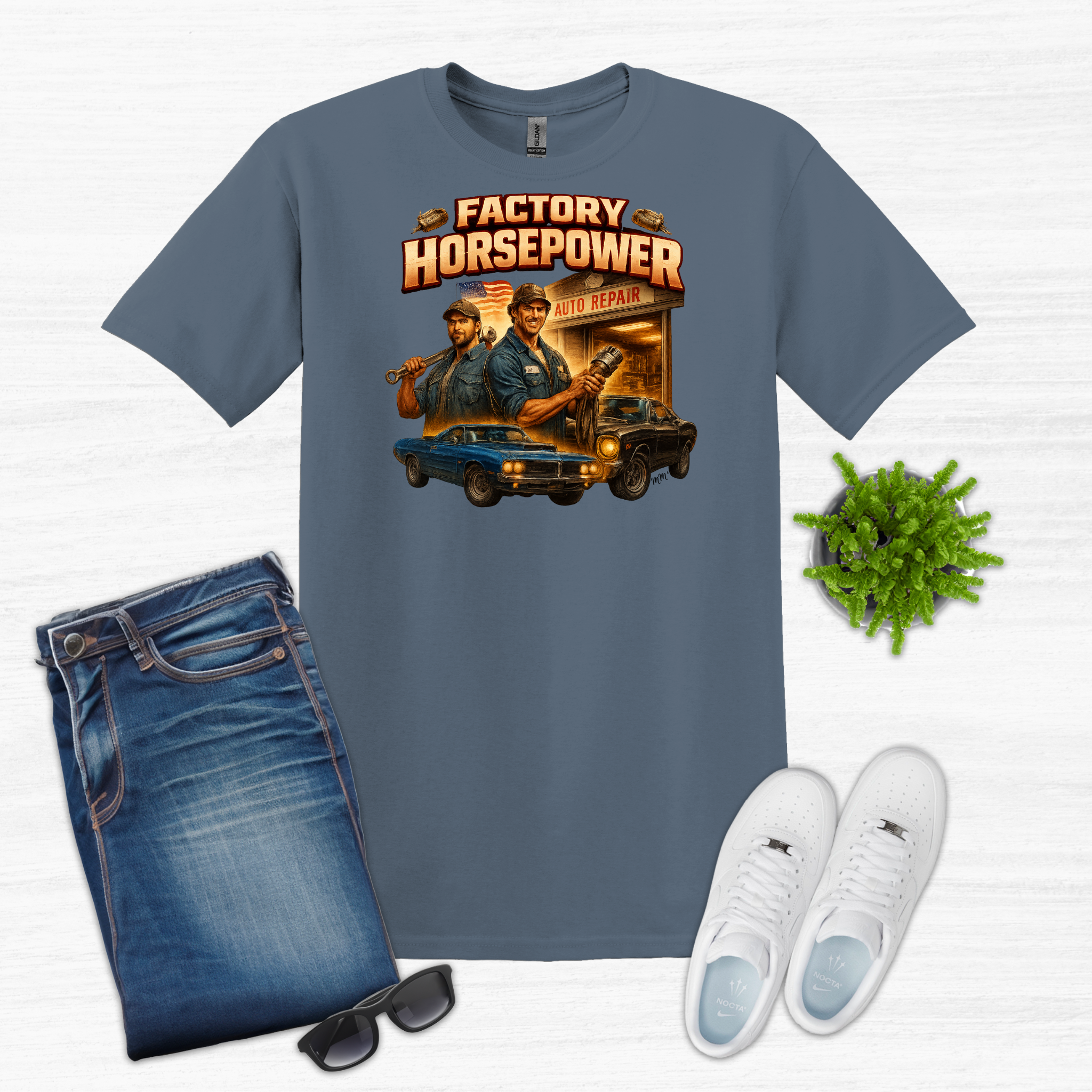1960s Factory Horsepower Garage Tee