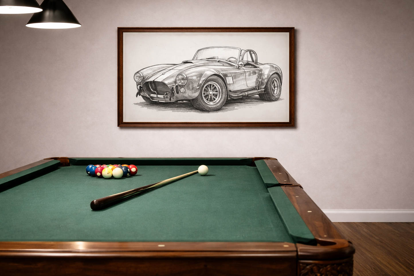 Vintage Sports Car Poster — 1966 Cobra: The Chrome‑Backed Bullet