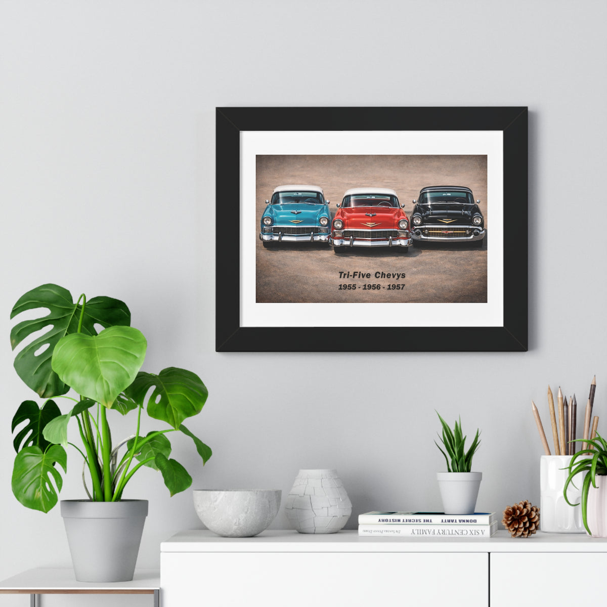 Copy of Framed Poster - 'Tri-Five Chevys 1955-1957' Vintage Classic Car Wall Art