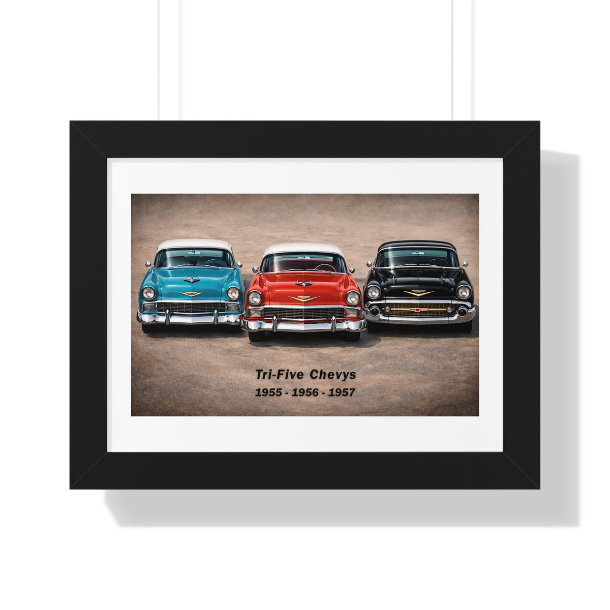 Copy of Framed Poster - 'Tri-Five Chevys 1955-1957' Vintage Classic Car Wall Art
