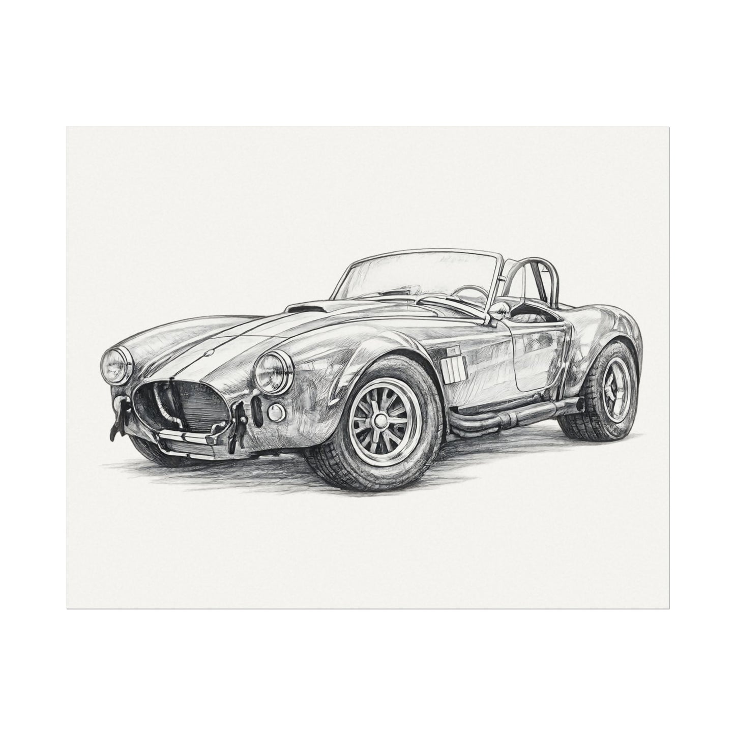 Vintage Sports Car Poster — 1966 Cobra: The Chrome‑Backed Bullet