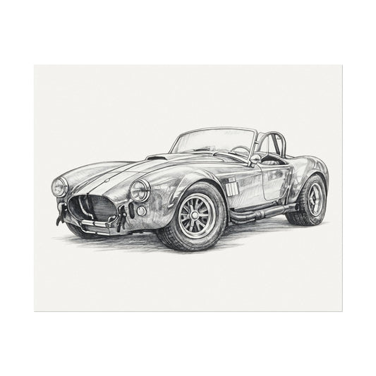 Vintage Sports Car Poster — 1966 Cobra: The Chrome‑Backed Bullet