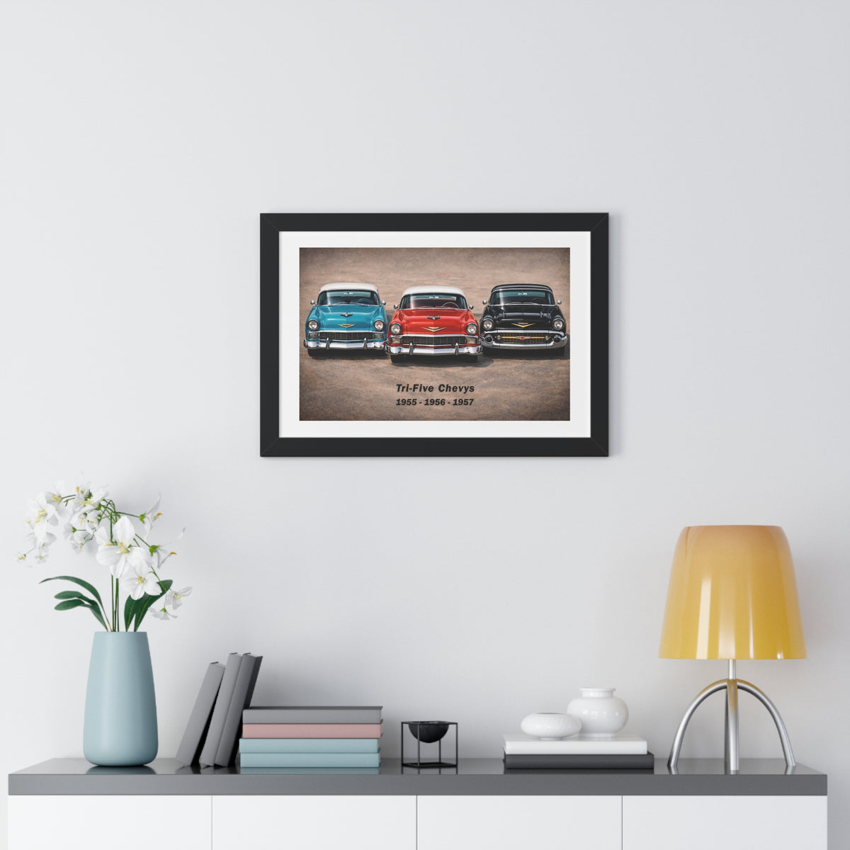 Copy of Framed Poster - 'Tri-Five Chevys 1955-1957' Vintage Classic Car Wall Art