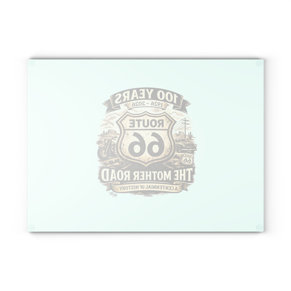 Route 66 Glass Cutting Board — 100 Years ‘The Mother Road’ Centennial Kitchen Board
