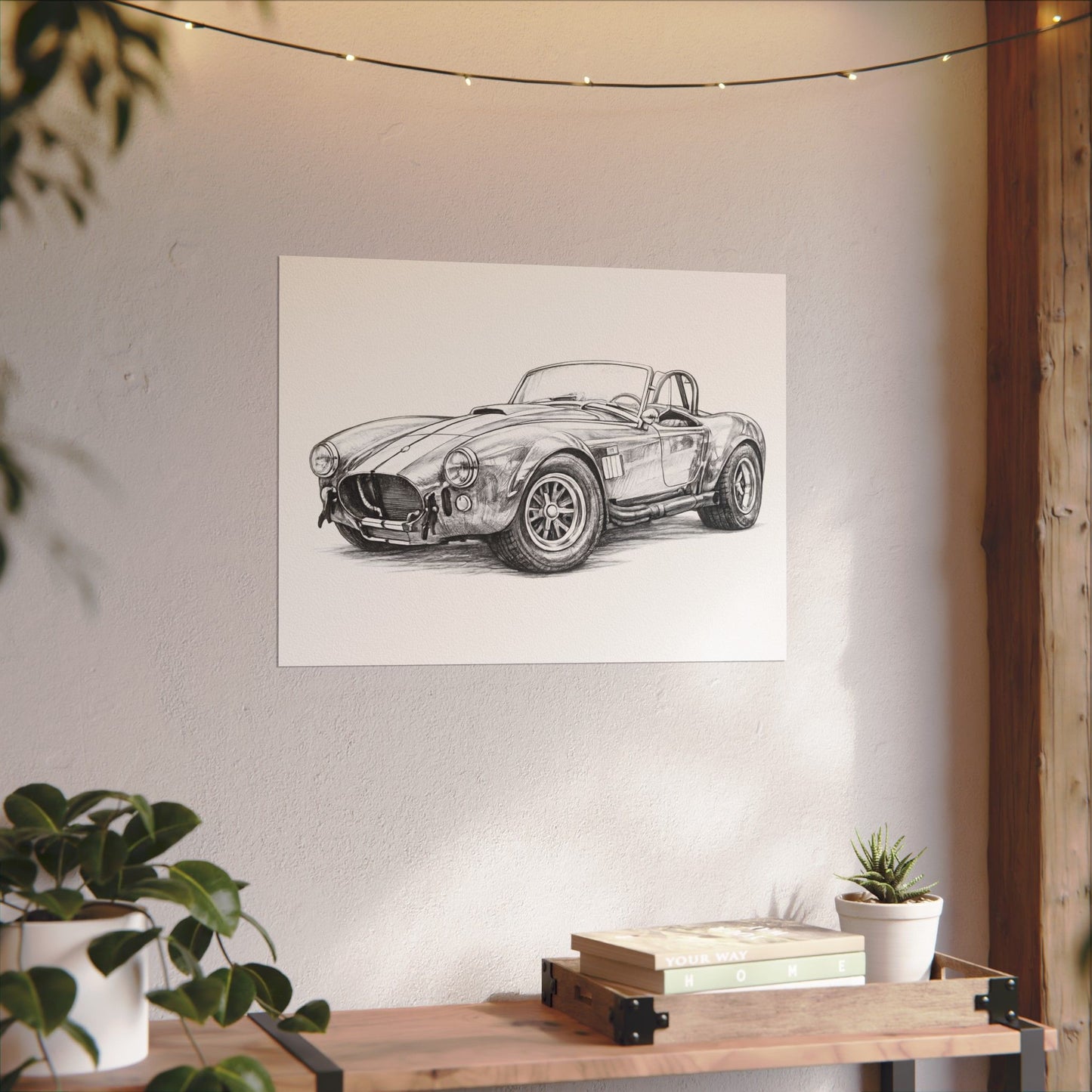 Vintage Sports Car Poster — 1966 Cobra: The Chrome‑Backed Bullet